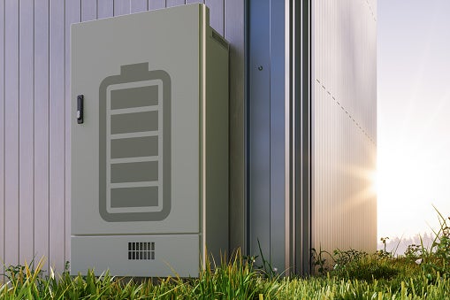 Close-up Of Home Battery Storage System Mounted On Building Facade in San Jos, CA